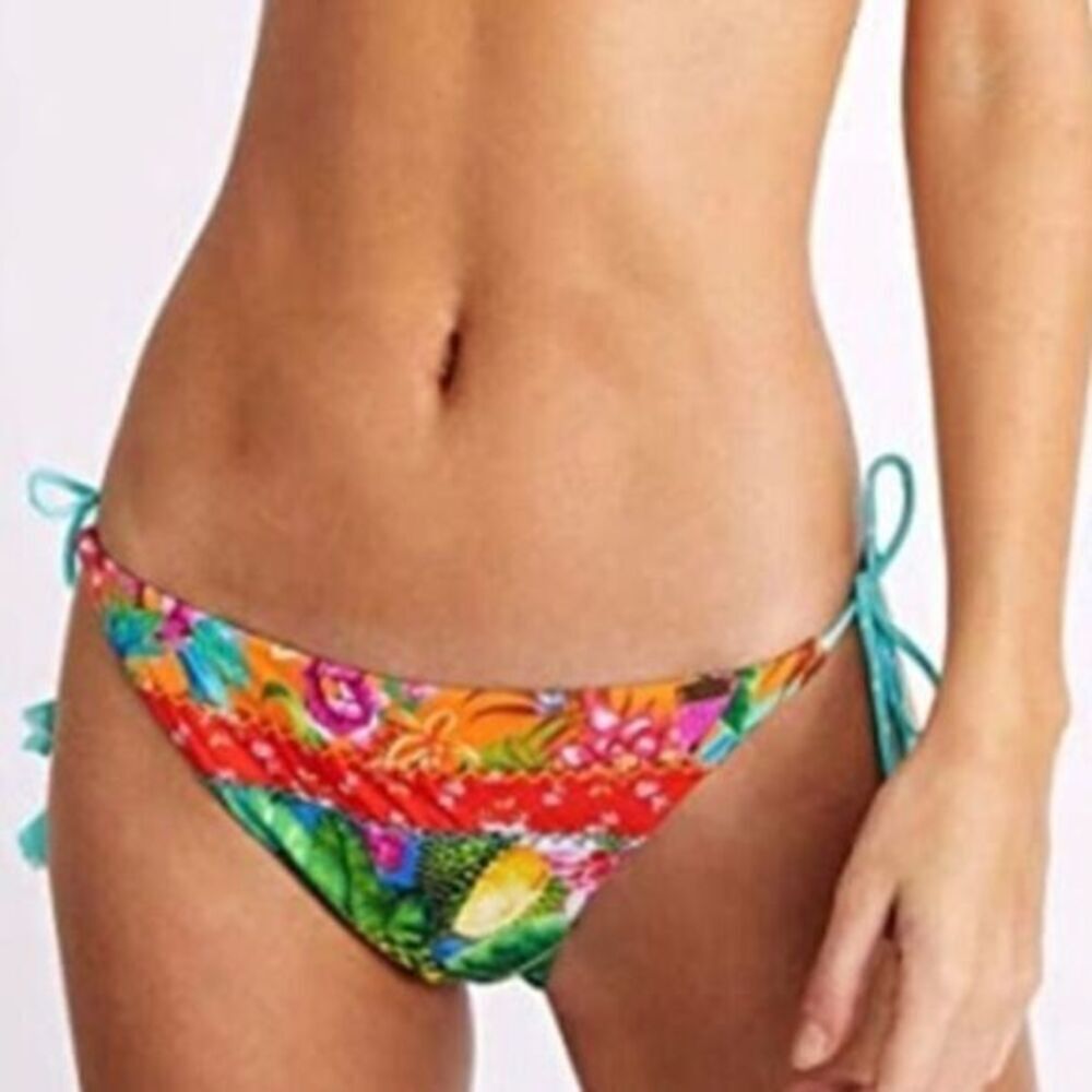 NEW Banana‎ Moon floral print side tie Bikini bottoms, size 44/ XXL